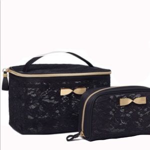 Victoria's Secret Black lace make up bag set